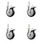 Service Caster 5 Inch 316SS Black Polyurethane Wheel Swivel 3/8 Inch Stem Caster Set Lock Brake SS316TSTTL20S514-PPUB-BLK-381615-4 - alternate 1